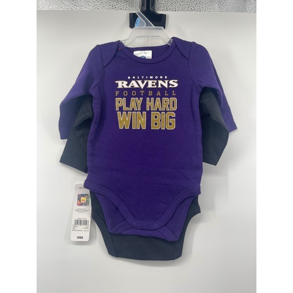 Baltimore Ravens Baby Bodysuit Onesie Outfit Set NFL Football Team Apparel 3-6 - Picture 2 of 6